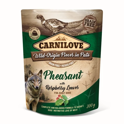 Carnilove Dog tasakos Paté Pheasant with Raspberry Leaves - Fácán málnalevéllel 300g