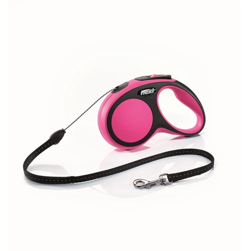 Flexi New Comfort zsinóros automata póráz S 5m 12kg-ig pink
