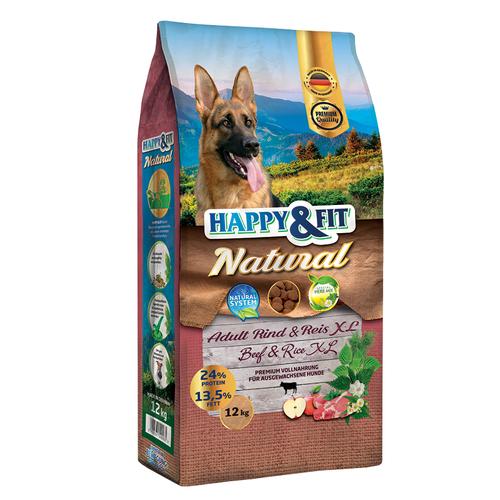 Happy&Fit Natural Adult Rind&Reis XL 12 kg