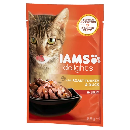 Iams Cat Delights Sült Pulykahús És Kacsahús Aszpikban 85g