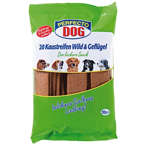 Jutalomfalat Perfecto Dog Húslap Pulyka-kacsa 200g