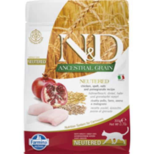 N&D Cat Ancestral Grain csirke ivartalanított adult 300g