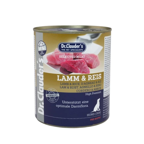 Dr.Clauders Konzerv Selected Meat Bárány&rizs 800g