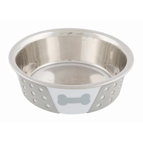 Tál fém szilikon fedéssel 0,4l/14cm fehér/szürke