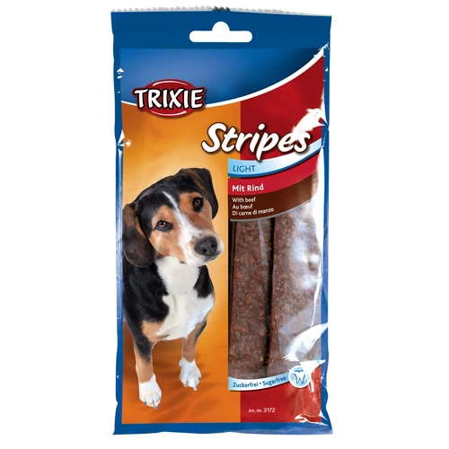 Jutalomfalat Stripes Light marhás 10db/csomag 100g