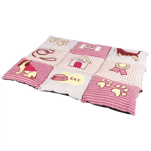 Fekhely több lapból álló macskás (patchwork) 80x55cm piros/bézs