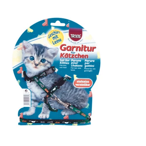 Hám És Póráz Cica Egérmintás 21-34cm/1,2m