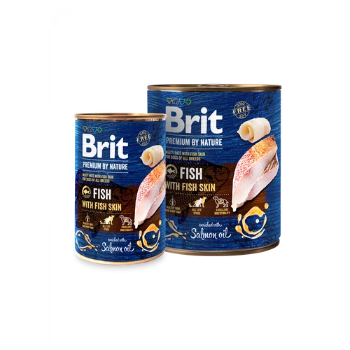 Brit Premium by Nature hal, halbőr konzerv 6X800g