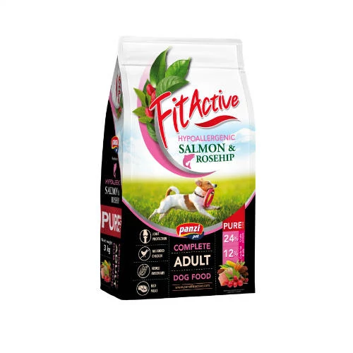 FitActive PURE Salmon & ROSEHIP (Lazac-csipkebogyó) - Teljesértékű eledel felnőtt kutyák részére