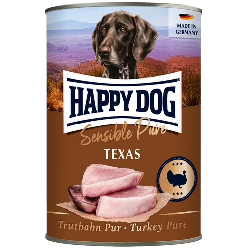Happy Dog Sensible Pur Texas Pulyka színhús konzerv 6x400g