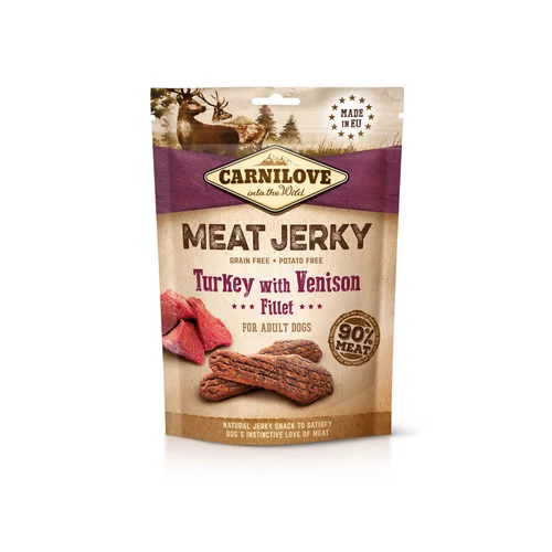 Carnilove Jerky Snack Turkey with Venison Fillet – pulyka szarvas filével 100g