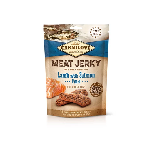Carnilove Jerky Snack Lamb with Salmon Fillet – bárány lazac filével 100g