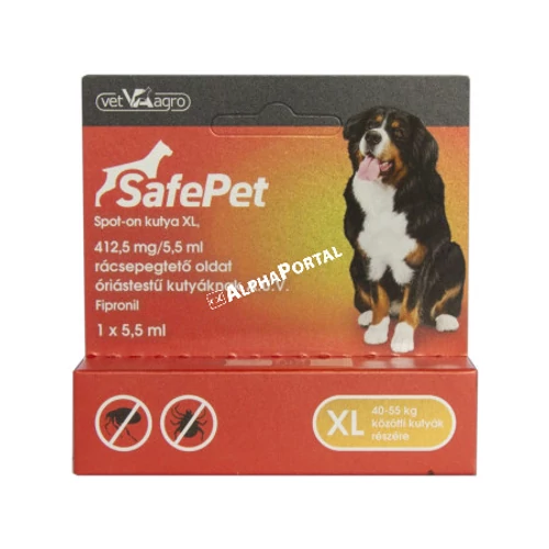SafePet 412,5mg/5,5 ml spot on kutya XL 40-55 kg 1x