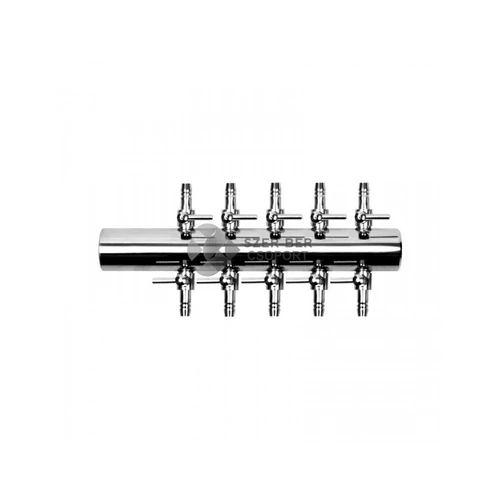 Csapos levegőelosztó fém 10 ágú (18mm be, 4/6mm ki) - nagy pumpához