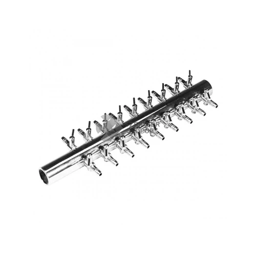 Csapos levegőelosztó fém 18 ágú (18mm be, 4/6mm ki) - nagy pumpához
