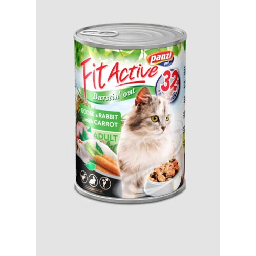 Panzi Fitactive Adult (liba,nyúl,sárgarépa) konzerv - Felnőtt macskák részére 415g