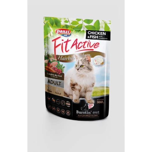 Panzi FitActive Cat Hairball Adult (baromfi,hal) száraztáp  (300g)