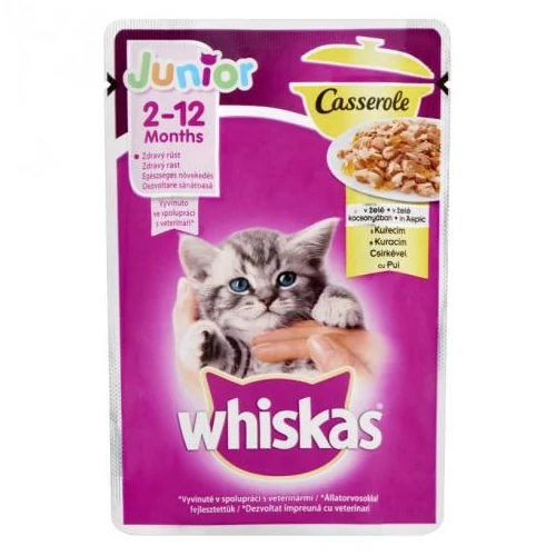 Whiskas Alutasak Csirke Junior Casserole 85g