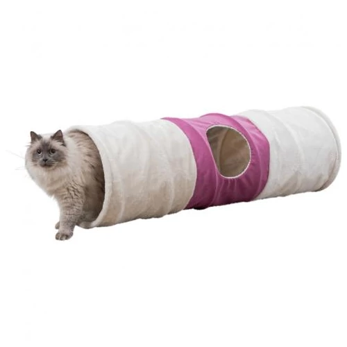 Trixie Alagút Macskának XXL Plüss 35x115cm Bézs/Fuchsia